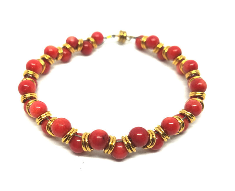 Golden Coral Zig Zag Bracelet